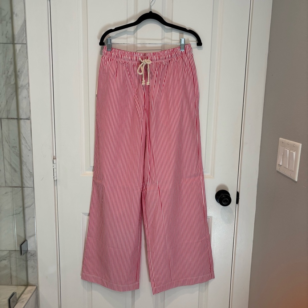 DONNI Striped Rope Tie Drawstring Pants - Picture 2 of 5